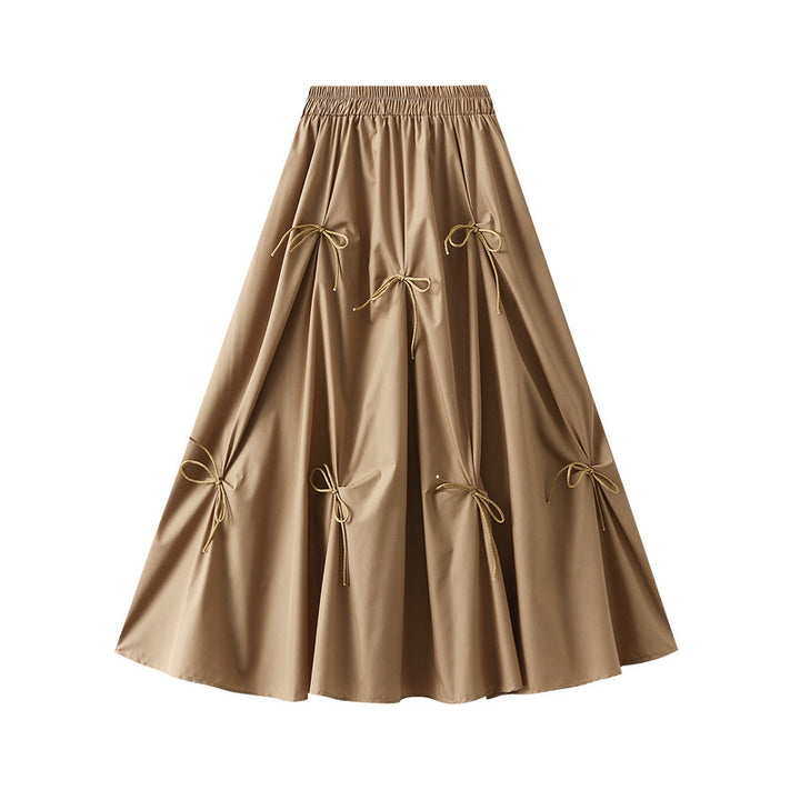 midi skirt with gathered bow detailing – FERA