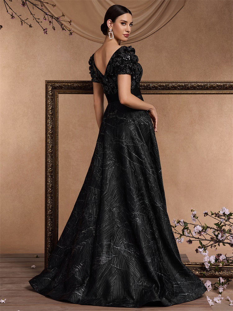 Plissiertes Oberteil mit ausgestellten Ärmeln und Maxirock-Set mit Taillengürtel – Rosiny 