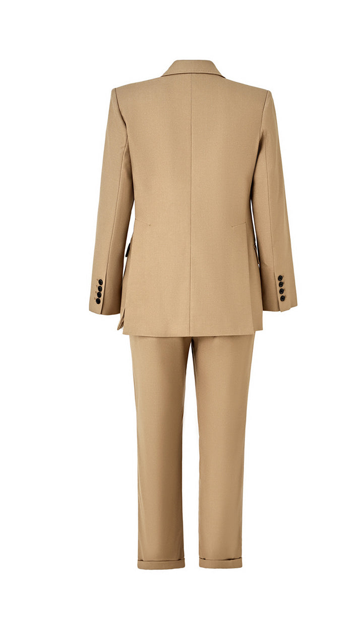 tailored double-breasted blazer suit with straight-leg trousers – SAHARA