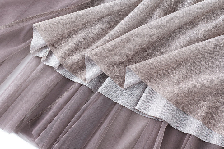layered shimmer tulle midi skirt – NOCTURNE