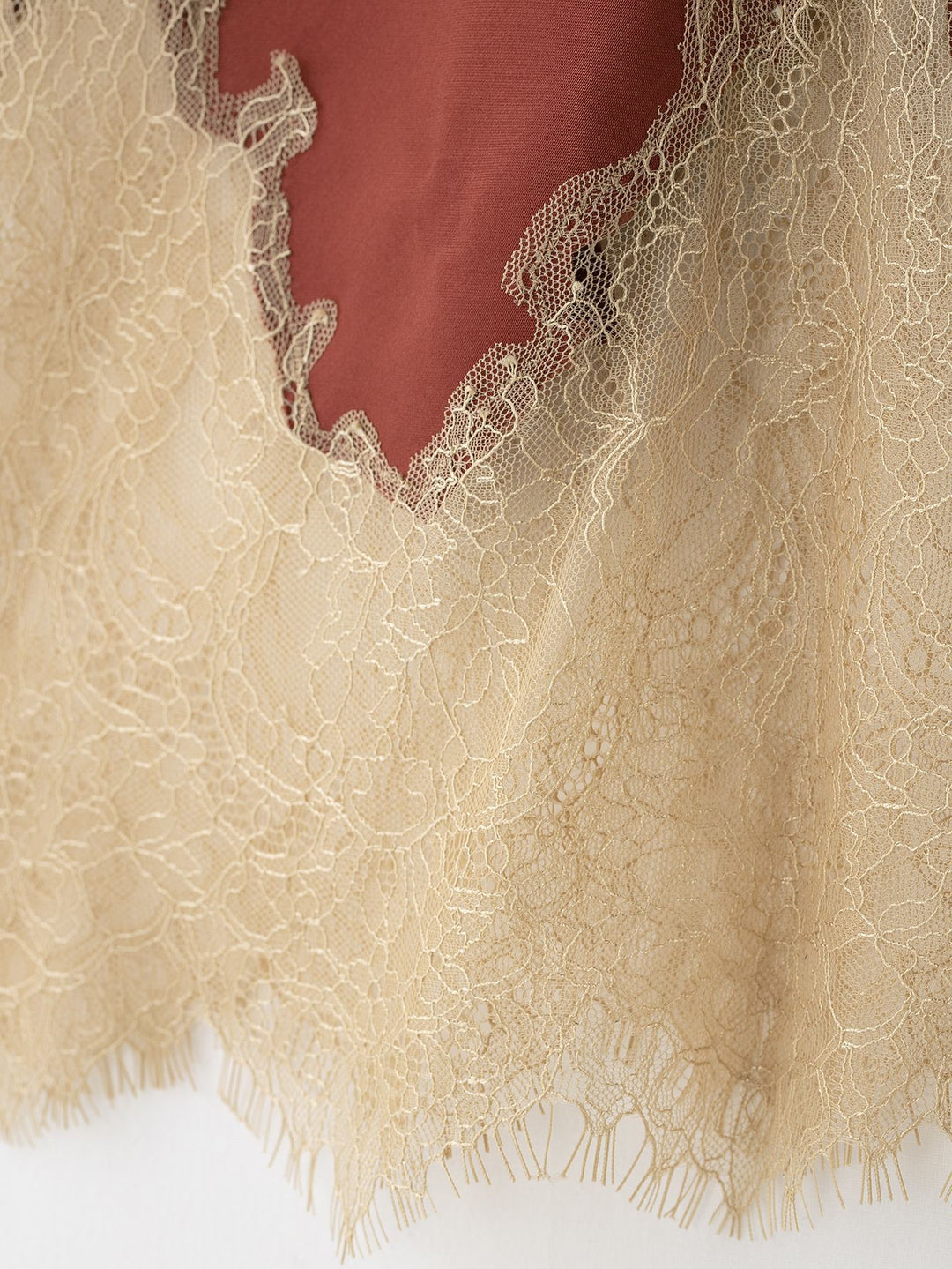 satin midi skirt with lace hem – SERAPHINE