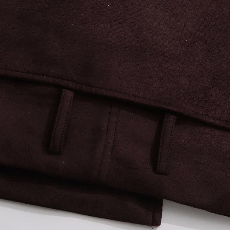 جاكيت ترنش قصير مع حزام عند الخصر - سيينا