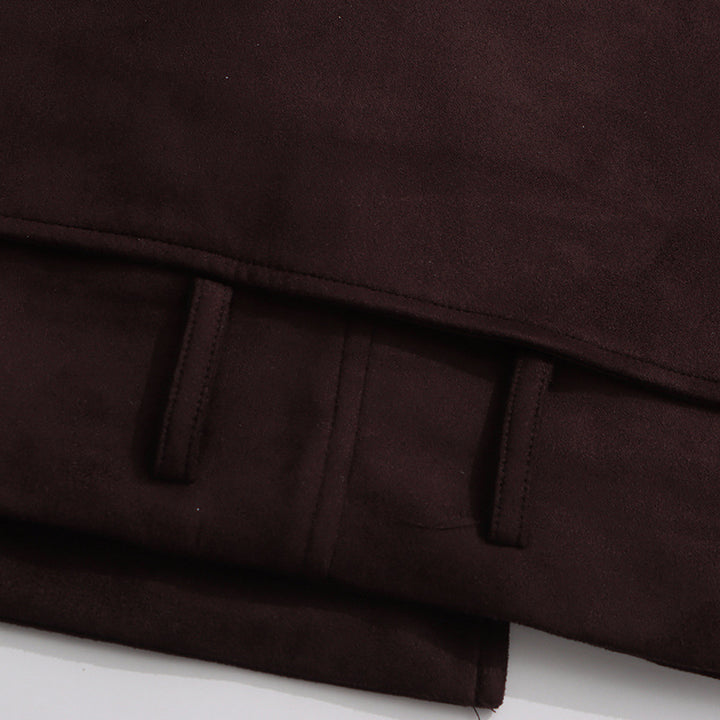 جاكيت ترنش قصير مع حزام عند الخصر - سيينا