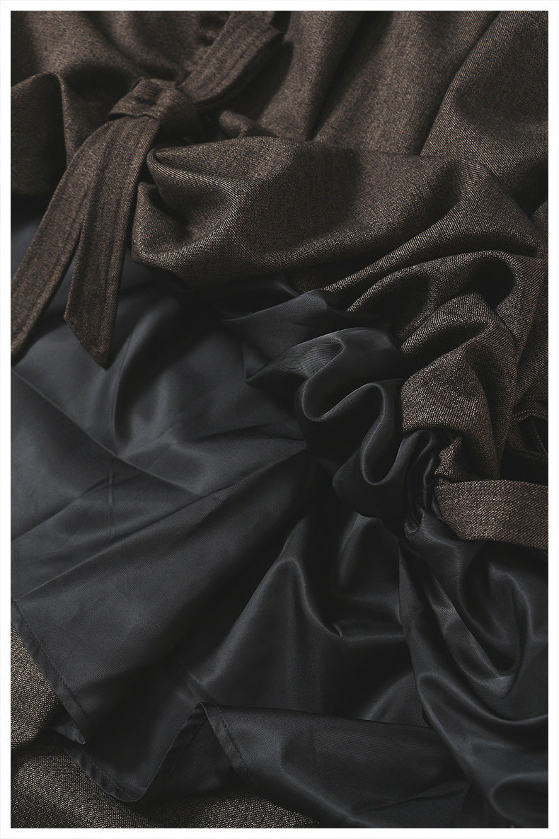 Asymmetrical Ruched Mini Dress with Chain Straps – NASR