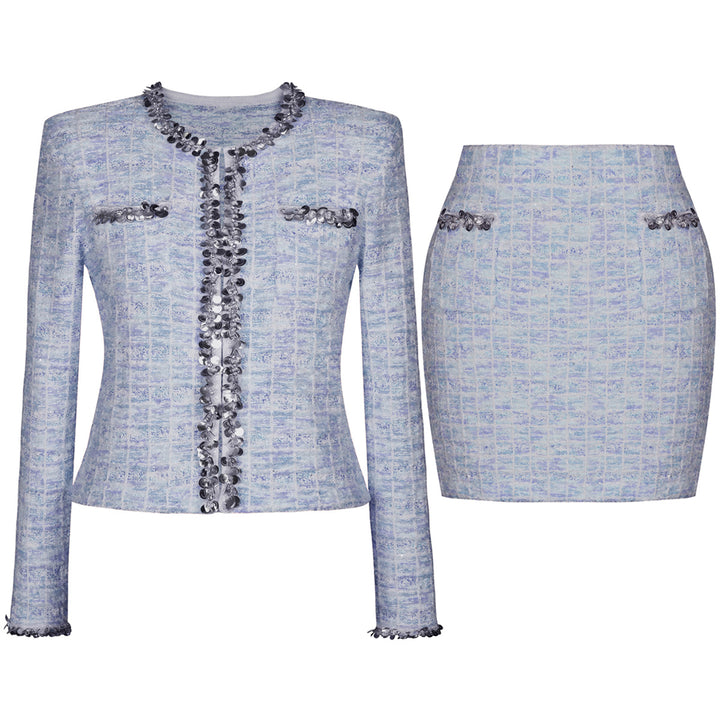 Haut à manches évasées plissées et ensemble jupe longue avec ceinture à la taille – Rosiny 