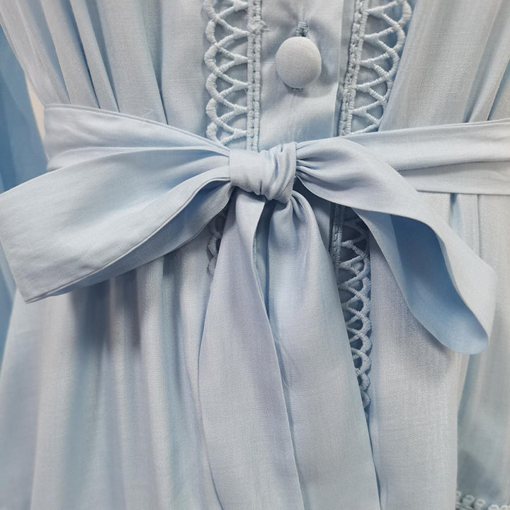 Haut à manches évasées plissées et ensemble jupe longue avec ceinture à la taille – Rosiny 