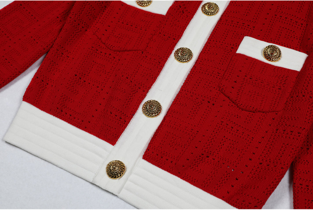 褶皱喇叭袖上衣和高腰裙套装，配腰带 – Rosiny 