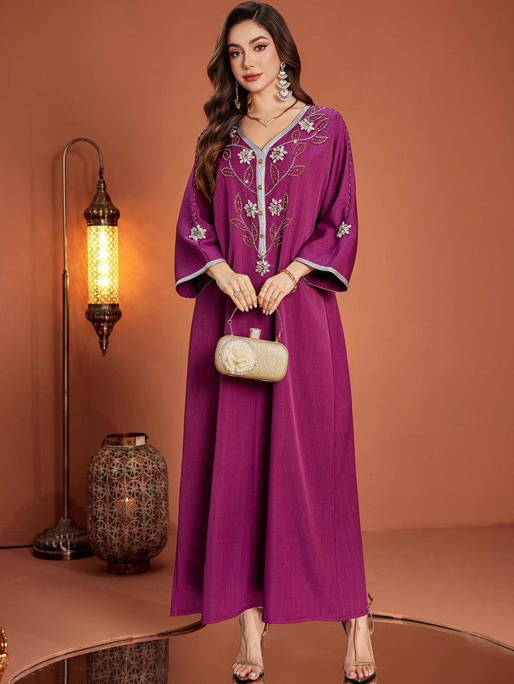 costume évasé sur mesure avec manches bouffantes en satin – VALENCIA 