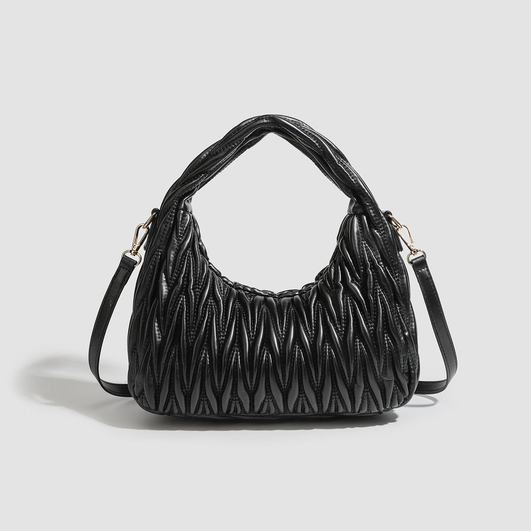 Quilted Hobo Shoulder Bag - Sand