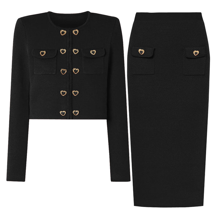 Plissiertes Oberteil mit ausgestellten Ärmeln und Maxirock-Set mit Taillengürtel – Rosiny 