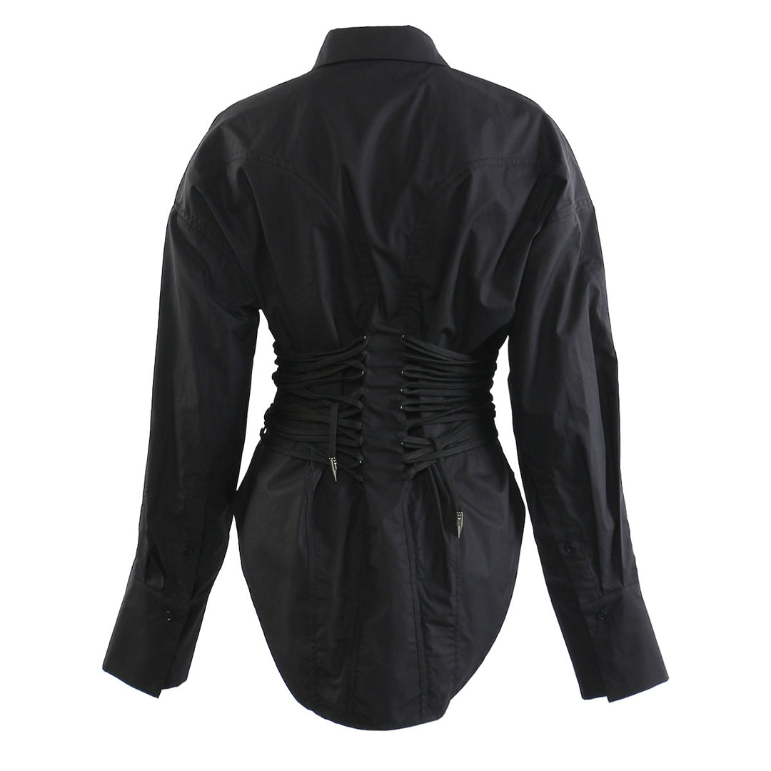 Geplooide top met uitlopende mouwen en maxi-rok set met tailleband – Rosiny 