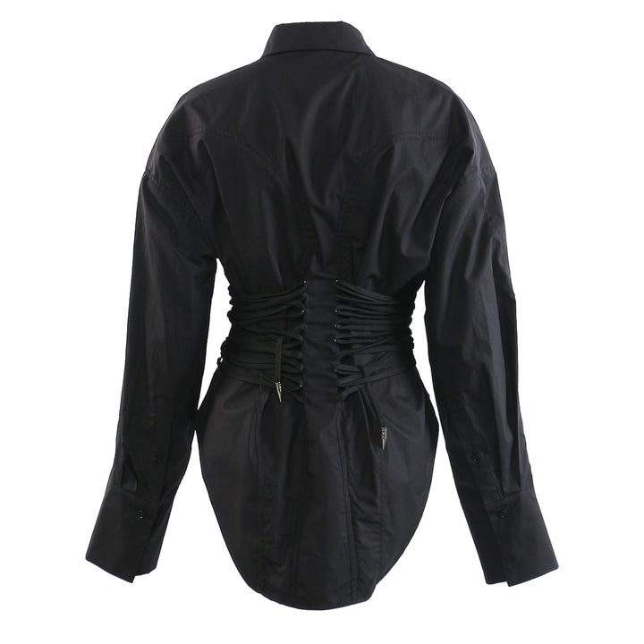 Geplooide top met uitlopende mouwen en maxi-rok set met tailleband – Rosiny 