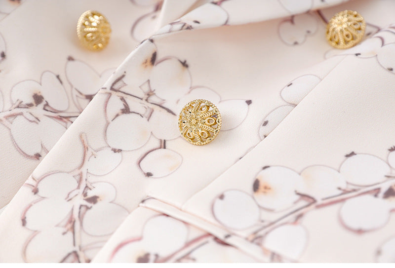 embroidered double-breasted blazer with gold buttons – ROYALE