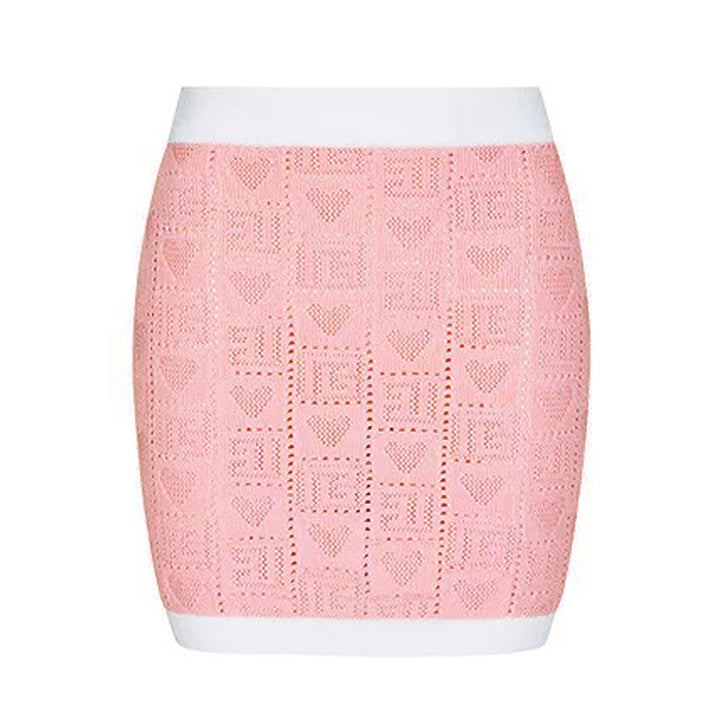 three-piece crochet knit set with contrast trim – LARISSAP