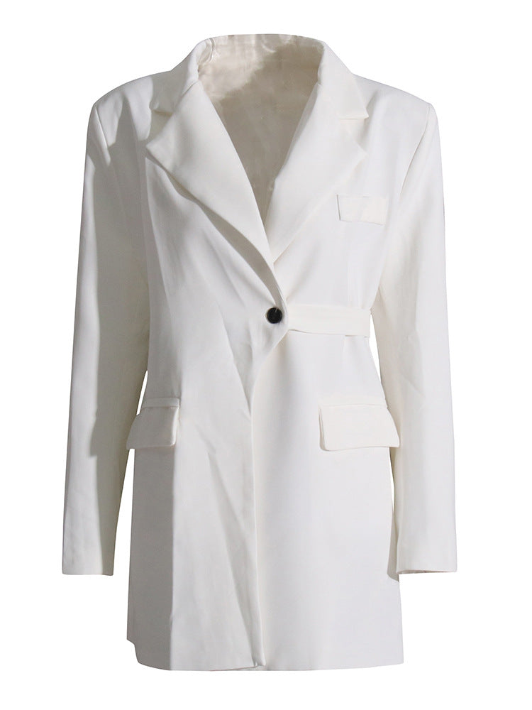 بليزر طويل مُفصّل بخصر مُلائم – ايفوريا