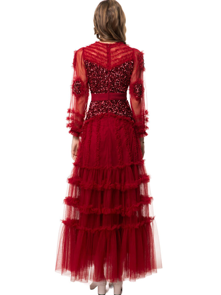 korte mouw midi jurk met 3D bloemenapplicaties - BLOOMIQ 