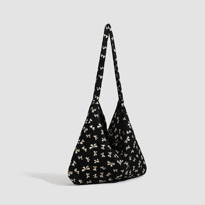 Floral Print Slouch Shoulder Bag - Midnight