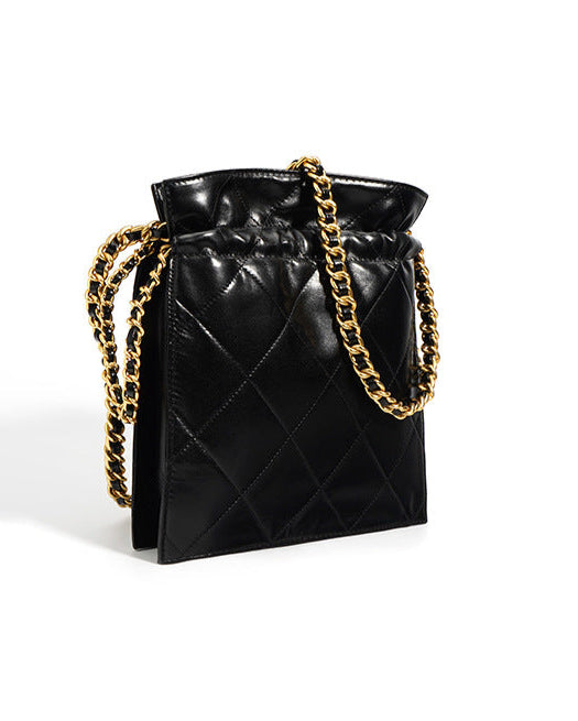 geweven rieten draagtas met dubbele leren handvatten – LÉONIE 