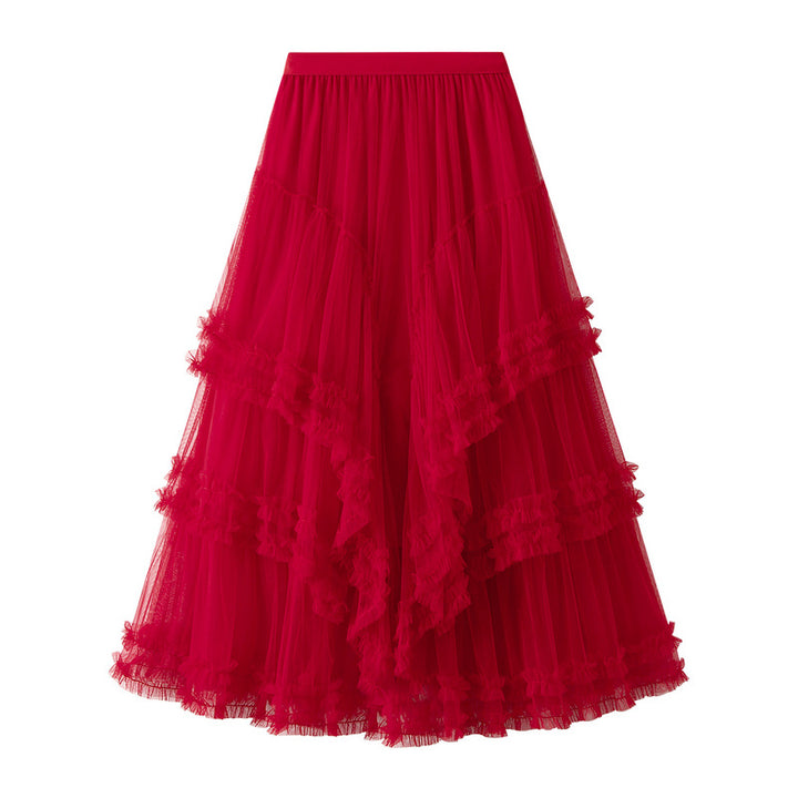 cascading ruffle tulle skirt with tiered drape – SIENNA