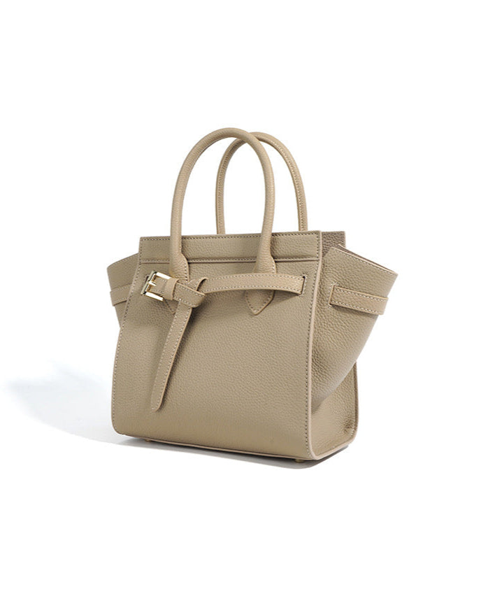 structured leather handbag with buckle strap – AMELIAVIL