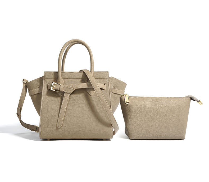 structured leather handbag with buckle strap – AMELIAVIL