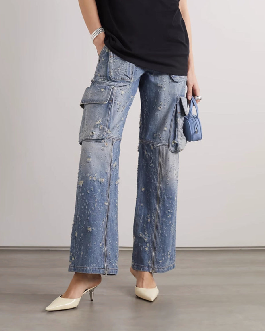 定制喇叭套装，配缎面泡泡袖 - VALENCIA 