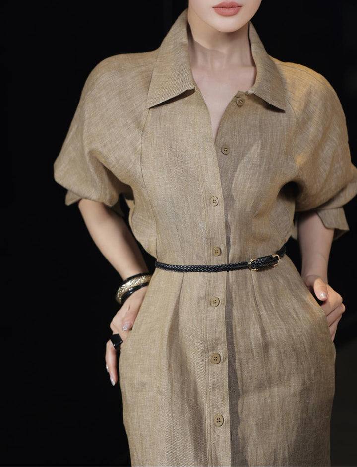 denim shirt dress with belted waist – JAZZ