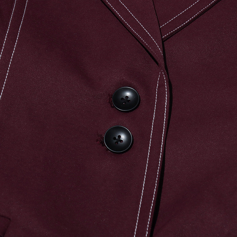 معطف طويل مصمم خصيصًا مع خياطة متباينة - مارلون