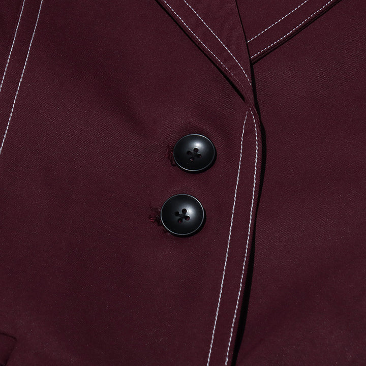 معطف طويل مصمم خصيصًا مع خياطة متباينة - مارلون