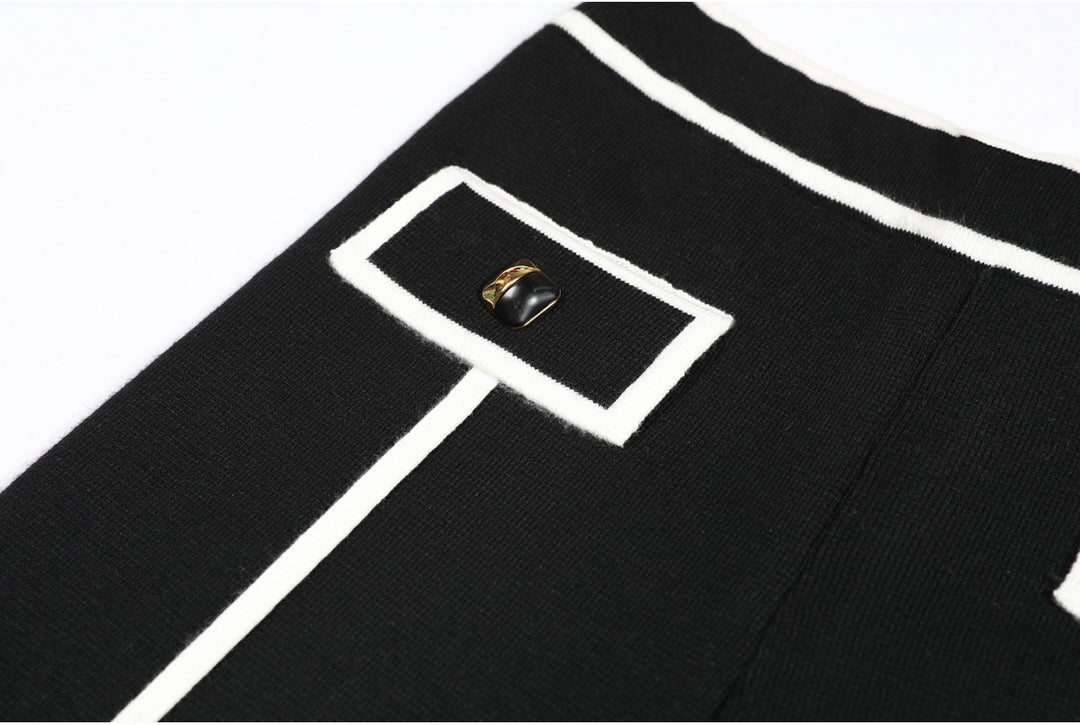 褶皱喇叭袖上衣和高腰裙套装，配腰带 – Rosiny 