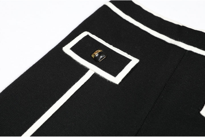 褶皱喇叭袖上衣和高腰裙套装，配腰带 – Rosiny 