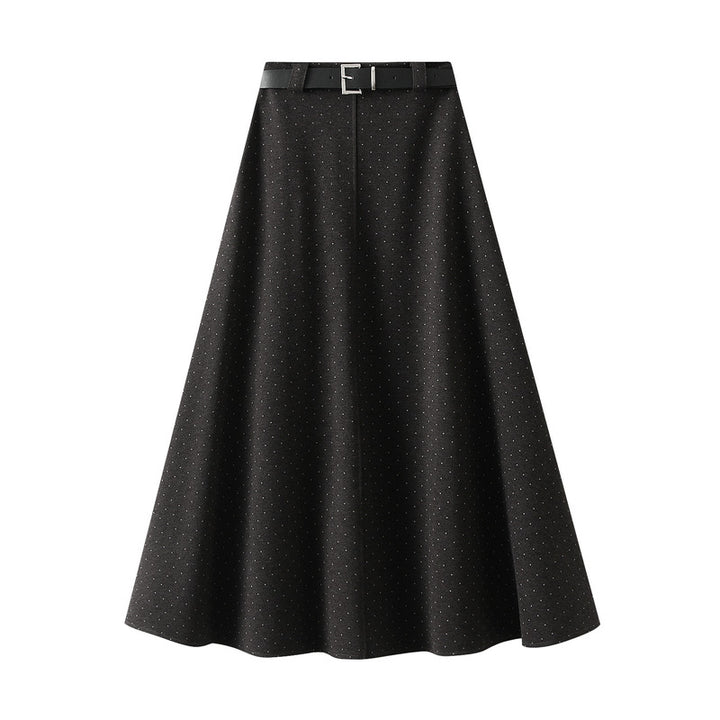 A-line midi skirt with micro-stud detailing – STELLA
