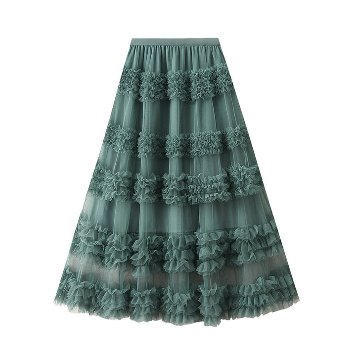 tiered tulle skirt with horizontal ruffle bands – BLOORA