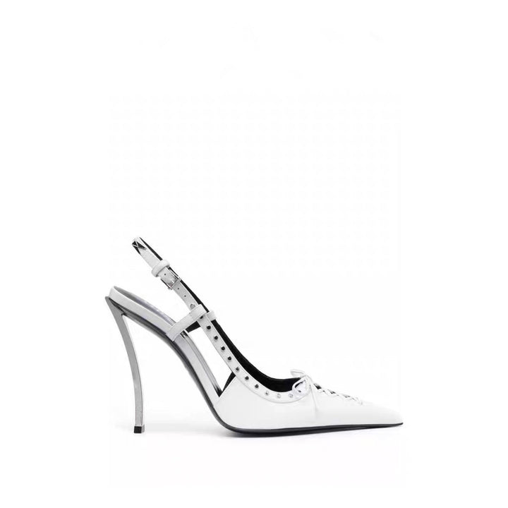 pointed-toe slingback pumps with studded trim – VALERA