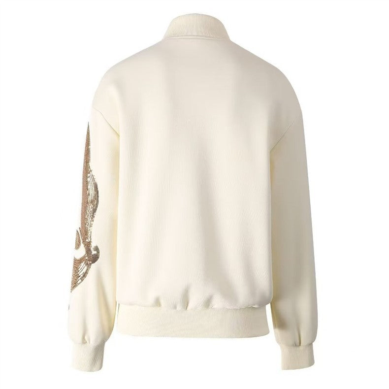 embroidered sequin bomber jacket – VIOLET