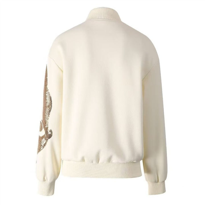 embroidered sequin bomber jacket – VIOLET