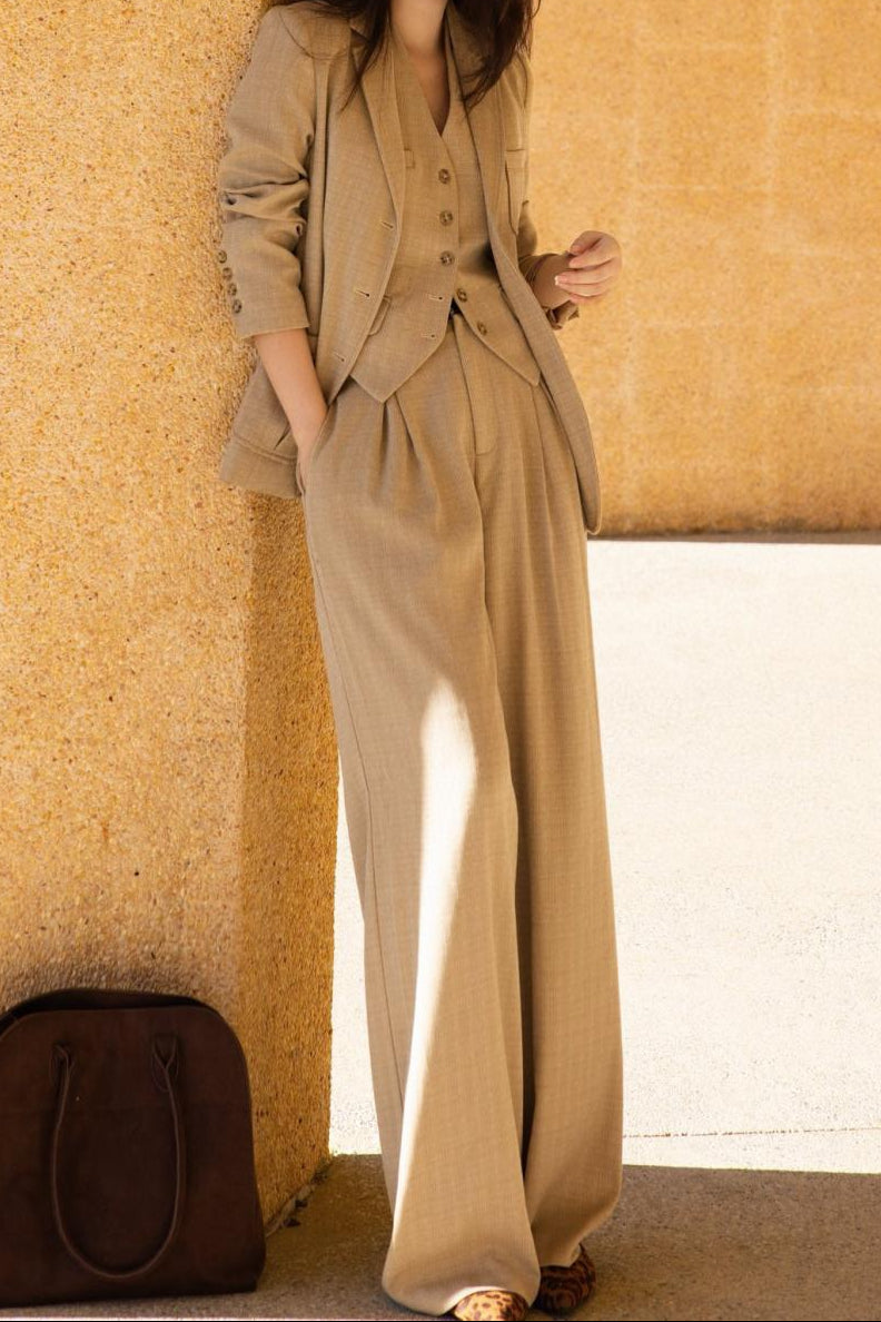 sleeveless tailored vest with wide-leg trousers – CELINE