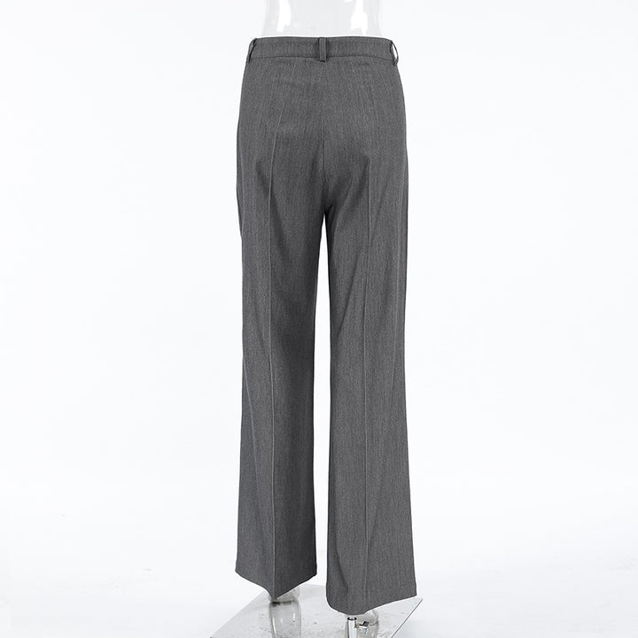pleated high-waist tailored pants with draped front panel – LÉONE