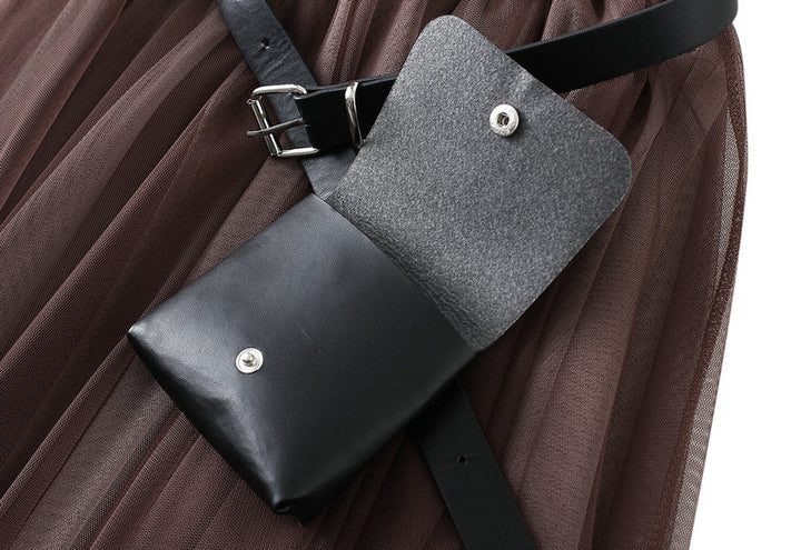 layered asymmetrical tulle skirt with waist belt – VIOLETTE