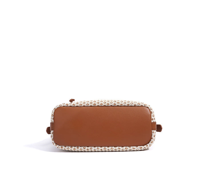 woven shoulder bag with leather straps – AURAXIL