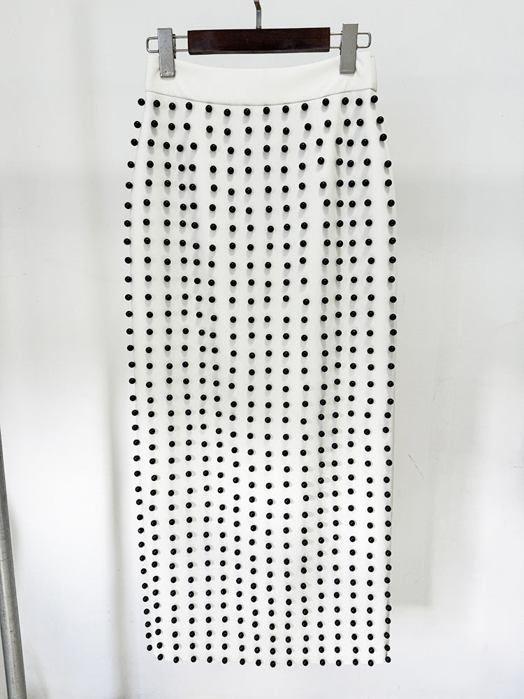 قمة محصول مرصعة وتنورة العمود طقم مع منصات الكتف - زيدي