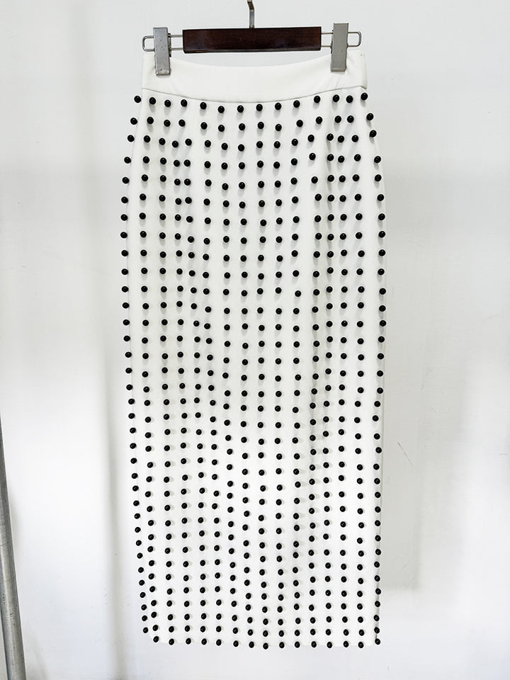 قمة محصول مرصعة وتنورة العمود طقم مع منصات الكتف - زيدي