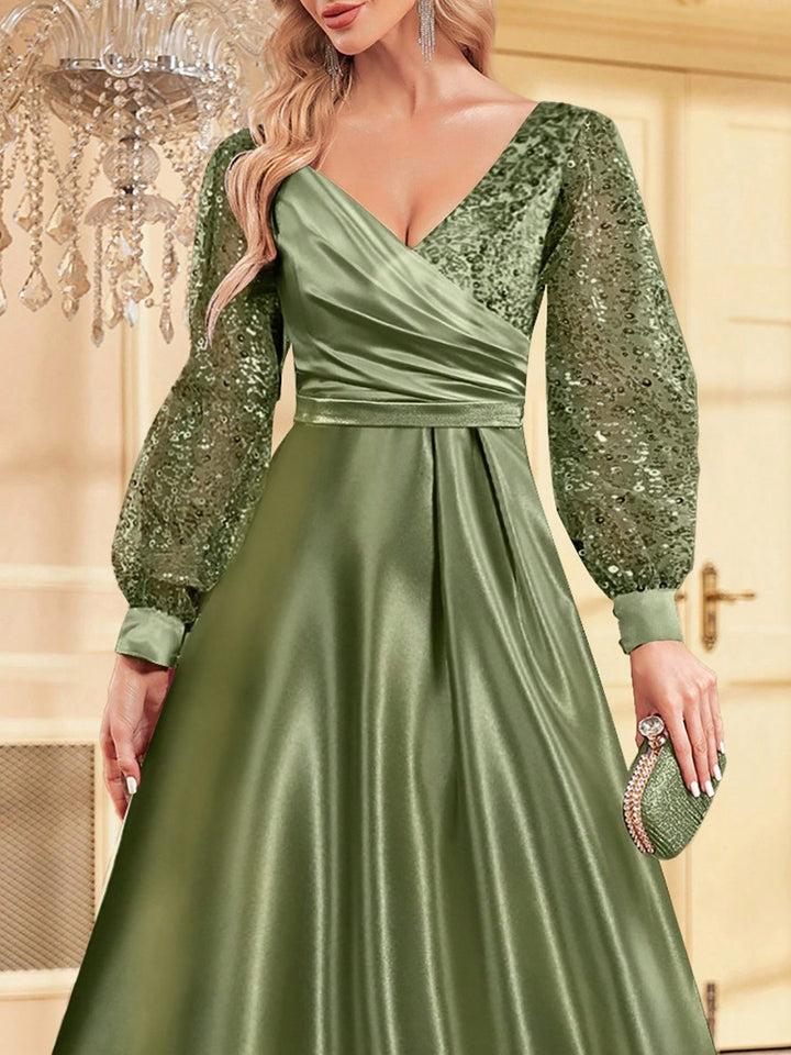 فستان بأكمام منفوخة من الترتر – سيلين