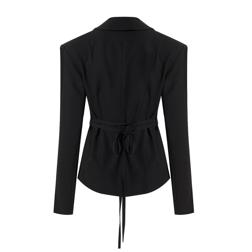 costume évasé sur mesure avec manches bouffantes en satin – VALENCIA 