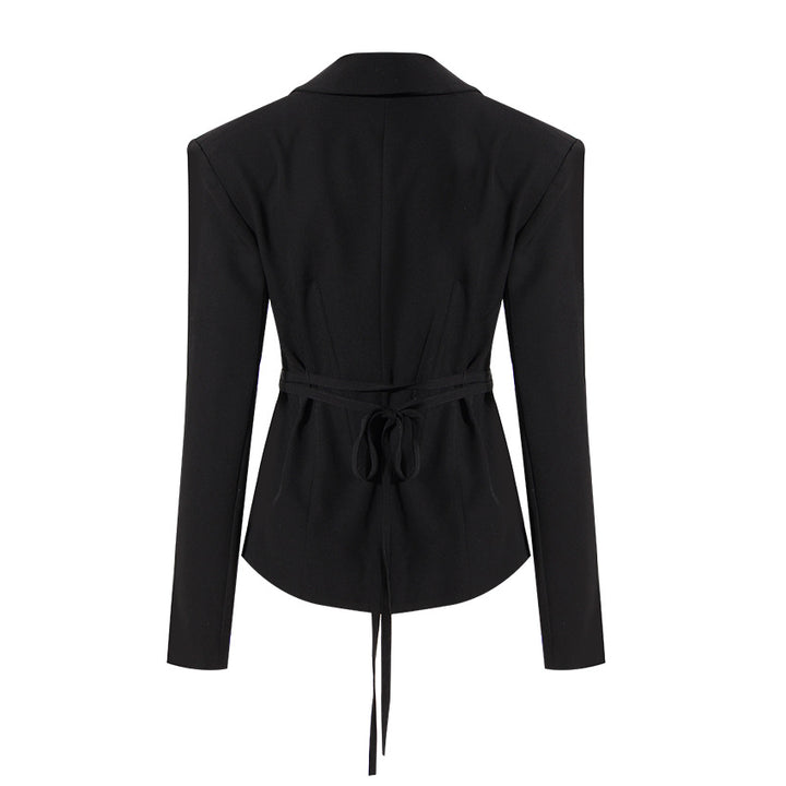 costume évasé sur mesure avec manches bouffantes en satin – VALENCIA 