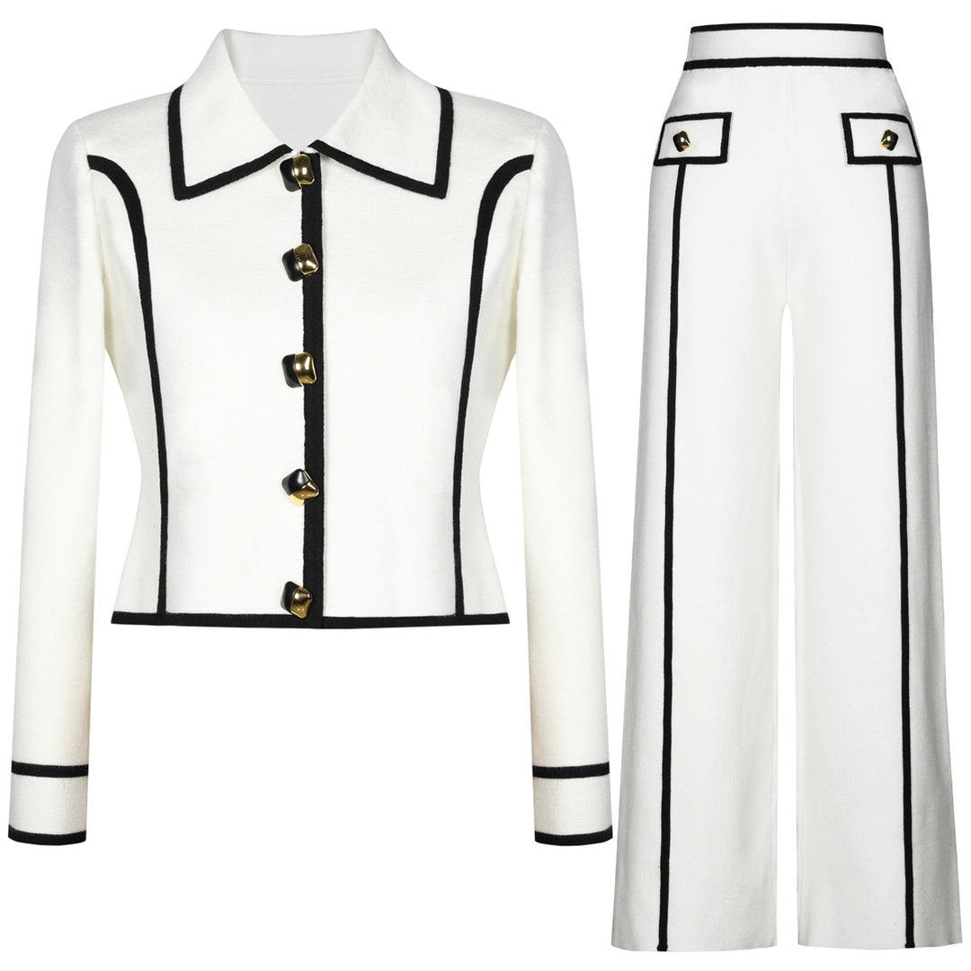 褶皱喇叭袖上衣和高腰裙套装，配腰带 – Rosiny 