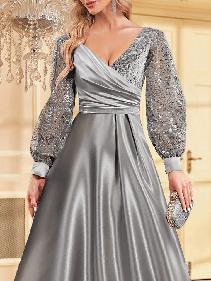 فستان بأكمام منفوخة من الترتر – سيلين