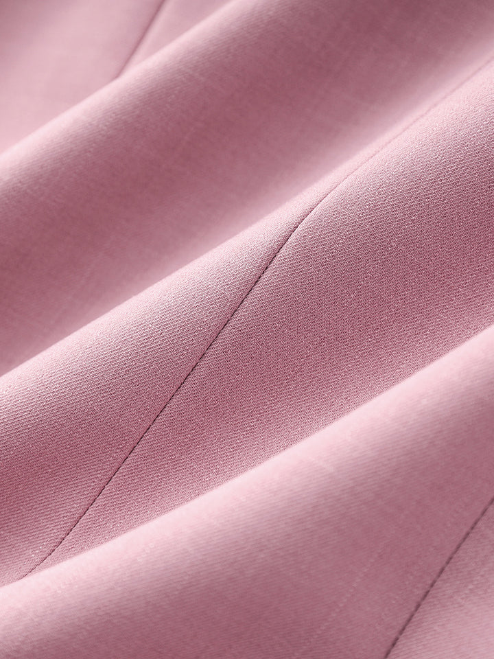 driekwart mouw overslagjurk met pailletten revers en bloemenapplicatie – ALINA 