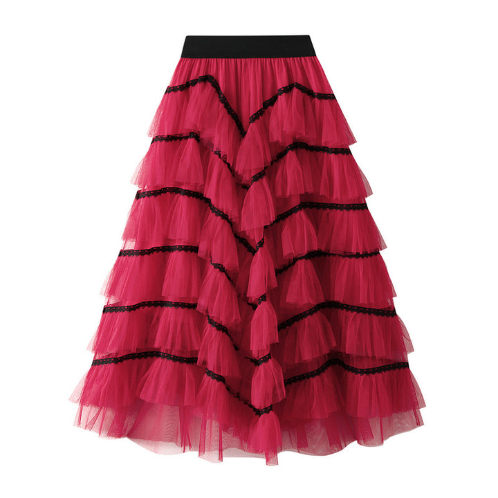 Layered ruffle tulle midi skirt – AURORA