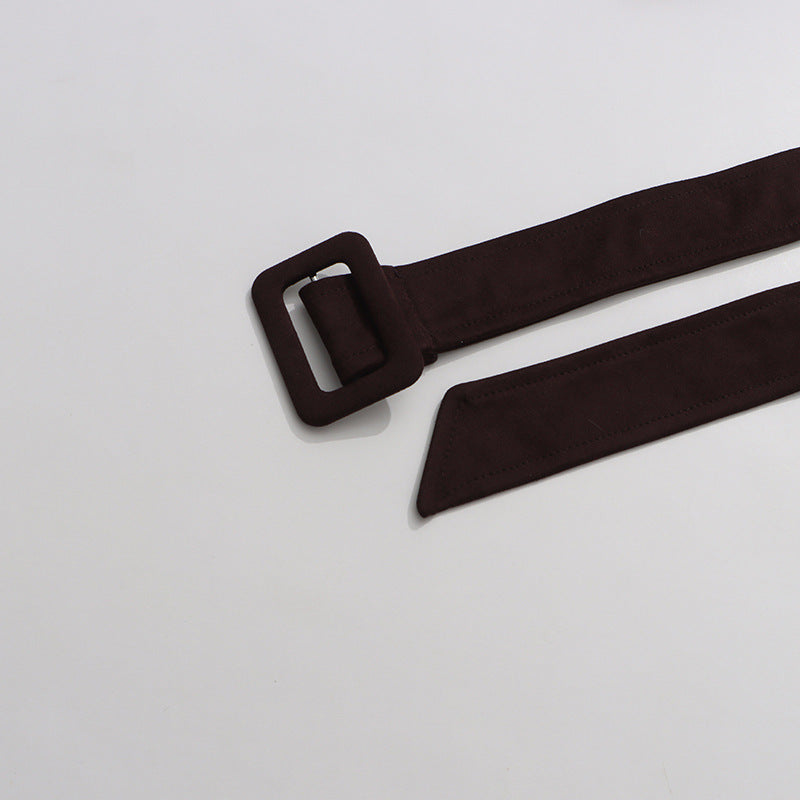 جاكيت ترنش قصير مع حزام عند الخصر - سيينا